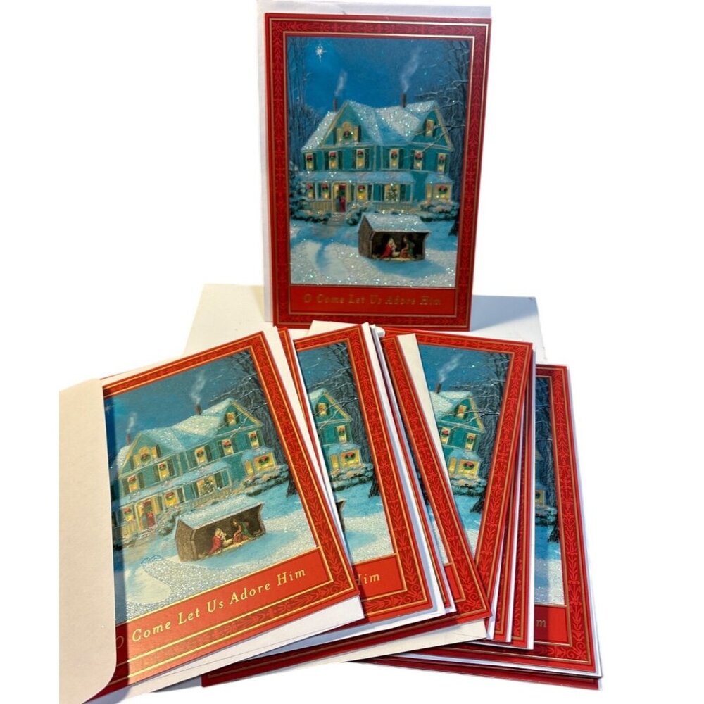 Religious Christmas Cards DaySpring Set Of 12 Envelopes O Come Let Us Adore Him
